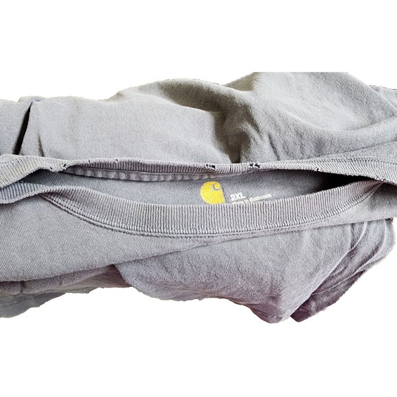 Carhartt Gray T-Shirt Plus Size 2X Short Sleeve - Picture 4 of 7